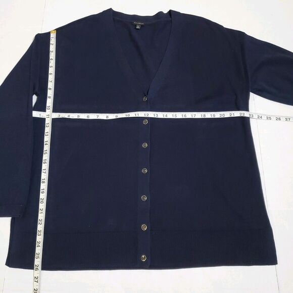 Talbots Navy Blue Cardigan Sweater Size XL V-Neck Button Up Cotton Rayon Womens - Picture 4 of 7